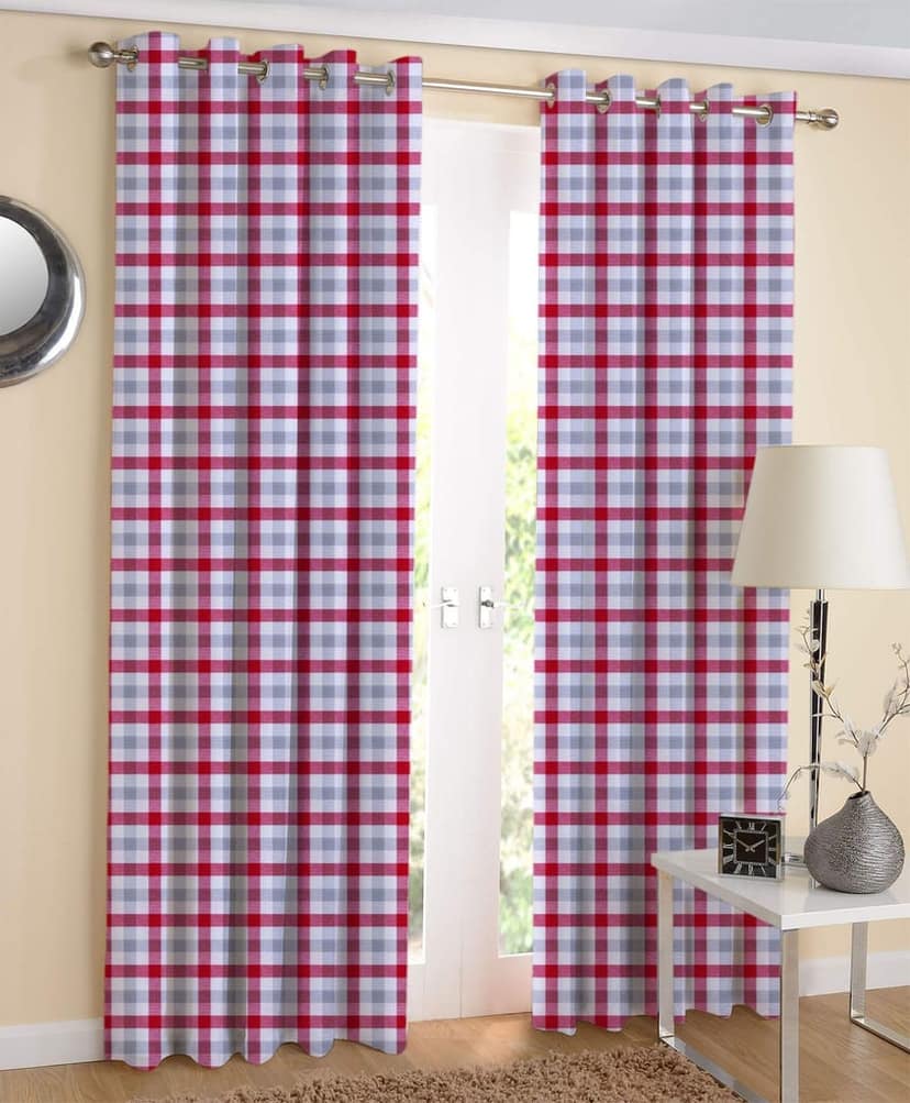 AIRWILL, 100% Cotton Designer Window Curtains, Sized 4ft in Width and 5ft in Length. Pack of 2 Pieces