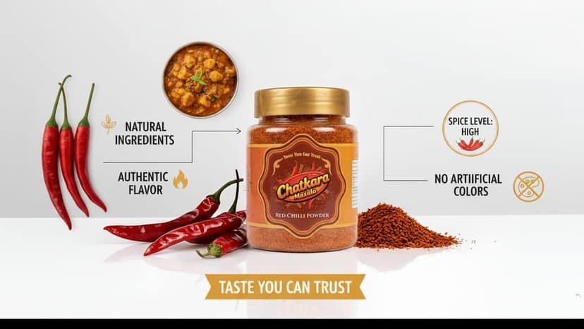 Chatkara Masala Red Chilli Powder | Lal Mirch Powder for Cooking | Rich Color and Flavor Spice | Ideal for Indian Curries and Marinades view 2