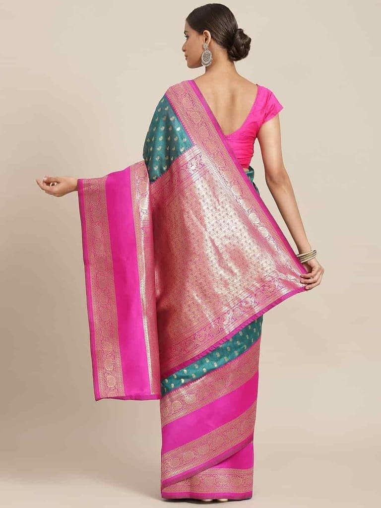 Women's Banarasi Art Silk Saree With Unstiched Blouse Piece view 2
