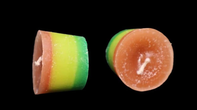 Rainbow Layered Candles - Set of 2 view 2