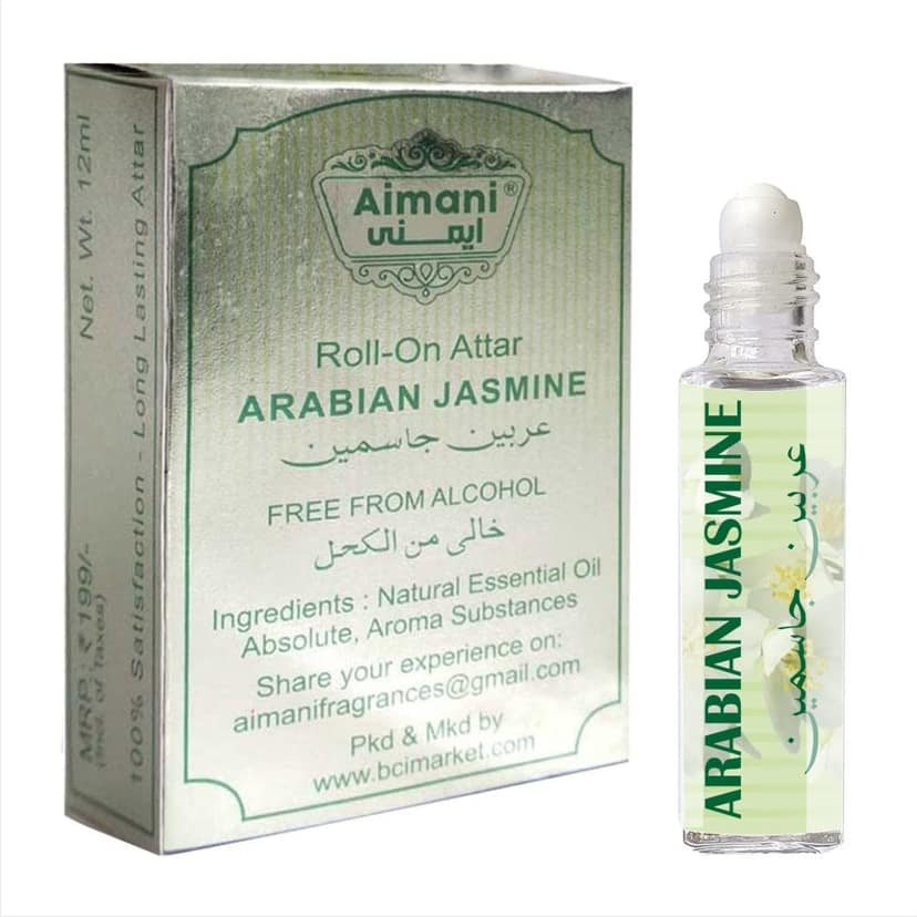 Aimani Arabian Jasmine Mogra Attar Perfume or Unisex | Pure Natural Undiluted | Long Lasting | Herbal Attar 06 ml view 2