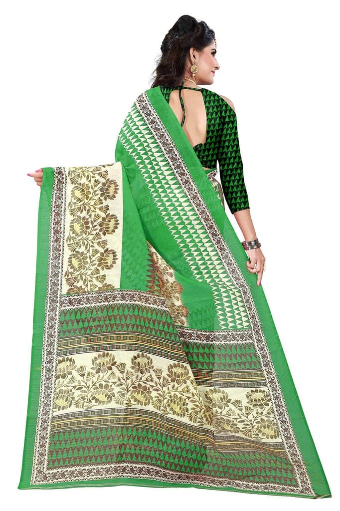 Florence art silk with blouse piece Saree view 2