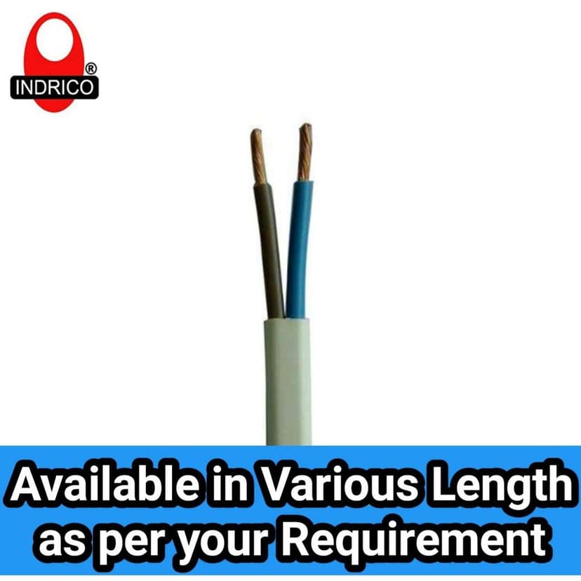 INDRICO? Twin Flat 2 core Copper Wires and Cables 1mm for Domestic and Industrial Electric Connections up to 1500 watts(Colour May Vary) view 2