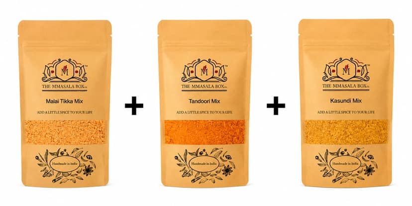 Malai Tikka, Tandoori & Kasundi Spice Mix Combo 100GM Each | Authentic Indian Masala | The MMasala Box Co.