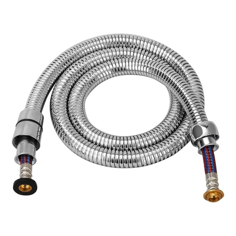 Orvos Shower hose pull out, Stainless steel outer hose, with nylon braided inner tube, 1.5 meter, for hand showers and health faucets in high end luxury bathrooms