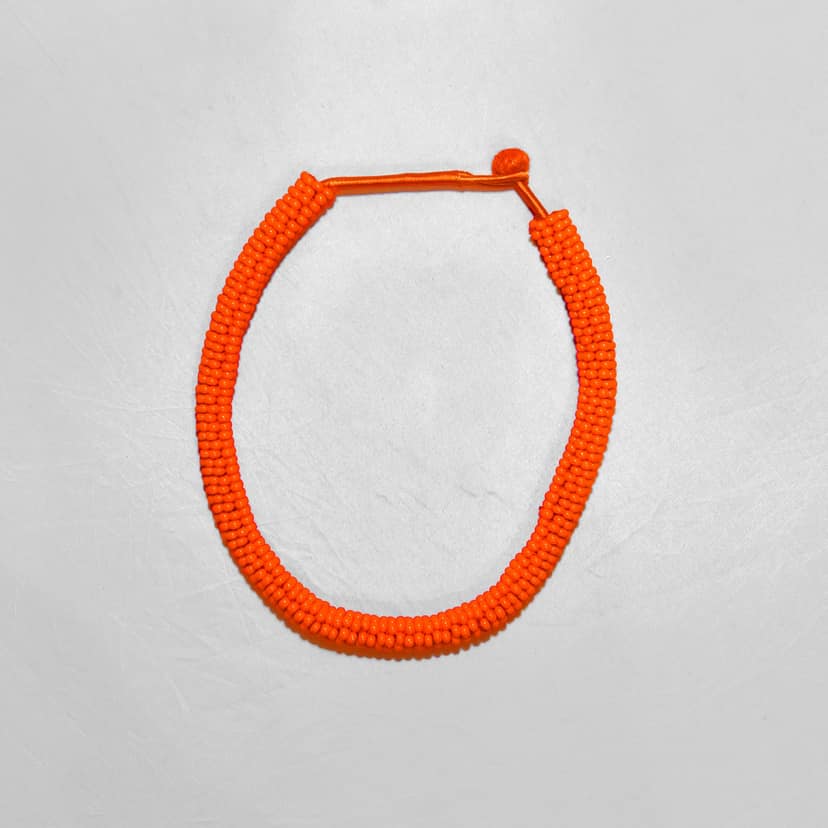 Tribes India Handcrafted Orange Necklace view 2