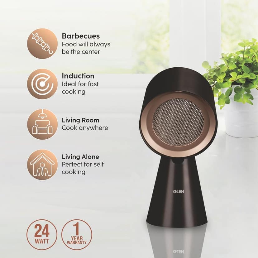Electric Plug & Clear Smoke Extractor with oil collecting cup - Black (CH6090PORBL) view 2