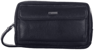 LEATHERMAN GENUINE LEATHER BLACK SINGLE ZIP POUCH-1210