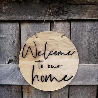 Shraddha Saburi Artwork Round Sign. Wood Sign.