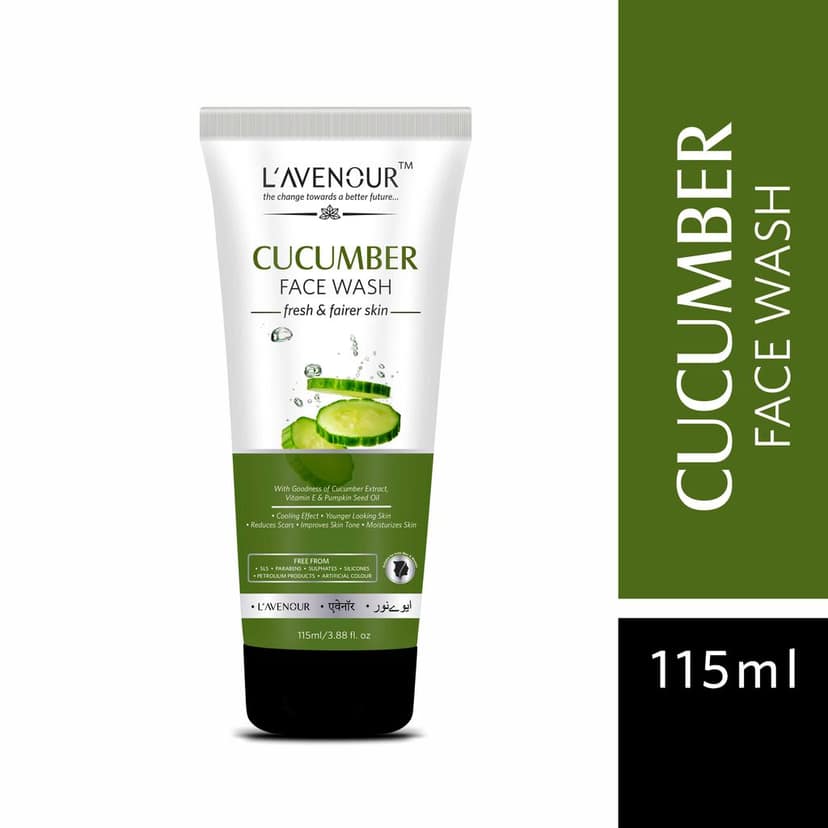 L'avenour Cucumber Face Wash For Cooling Effect, Reduce Scars, Fresh Skin For Men & Women - 115ml (Pack of 2)