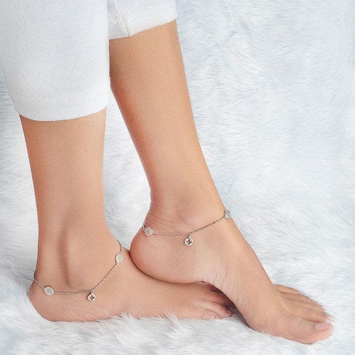 Silver Twinkle Pair of Anklets view 2