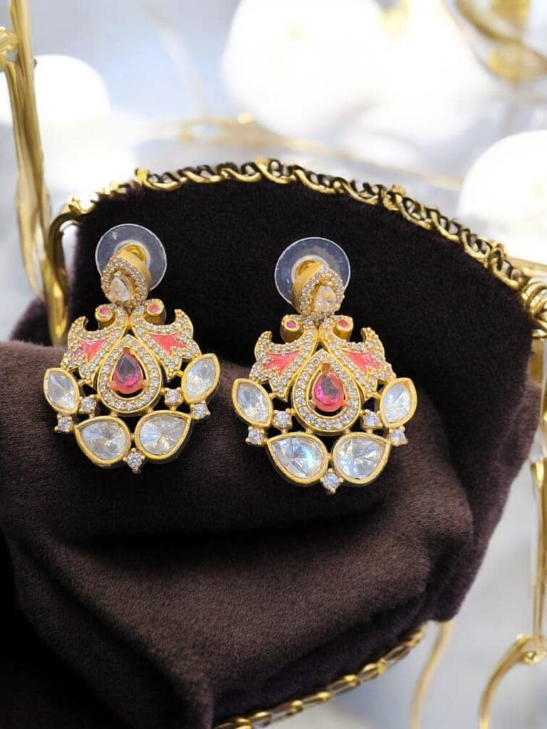 Stunning Kundan Meenakari Gold Plated Necklace Set By Dia Art Jewels view 2