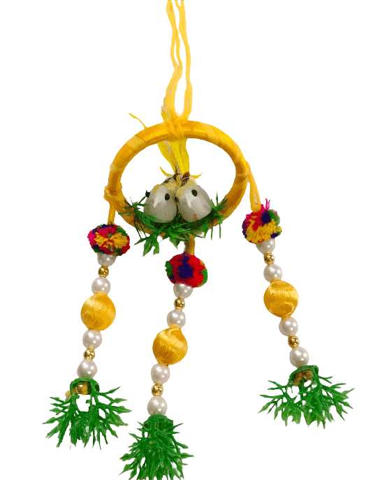Bird Motif Hanging Ornament - Golden Ring & Decorative Embellishments view 2