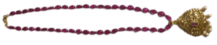 Gold Plated Traditional Indian Necklace Set with Ruby Stones and Pearls for Women view 2