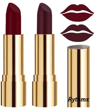 Rythmx Maroon,Wine Matte Creme Lipstick Long Stay on Lips Multi Pack of 2 8 g