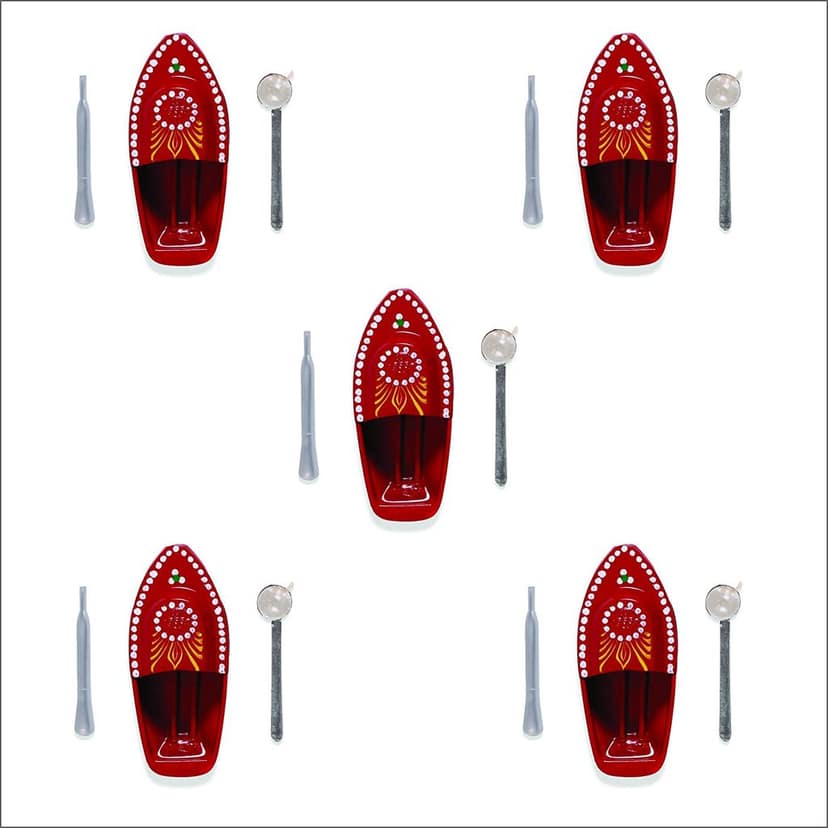 Desi Toys Putt Putt Nav | Pack of 5 | Pop Pop Steam Boat | Classic Indian Toys | Nostalgic Tin Water Toy | Free Candle & Dropper | Powered by Flame | ‎Size - 15.2 x 6.9 x 4.1 cms | for 14+ Children view 2