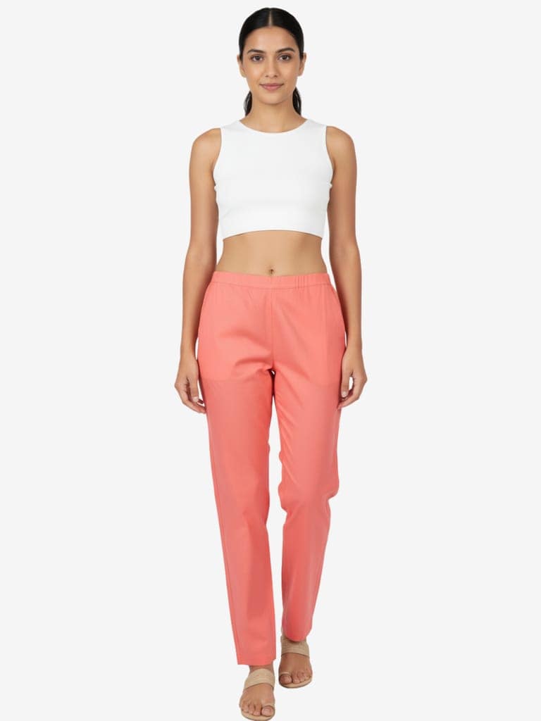 Women's Solid Cotton Trousers