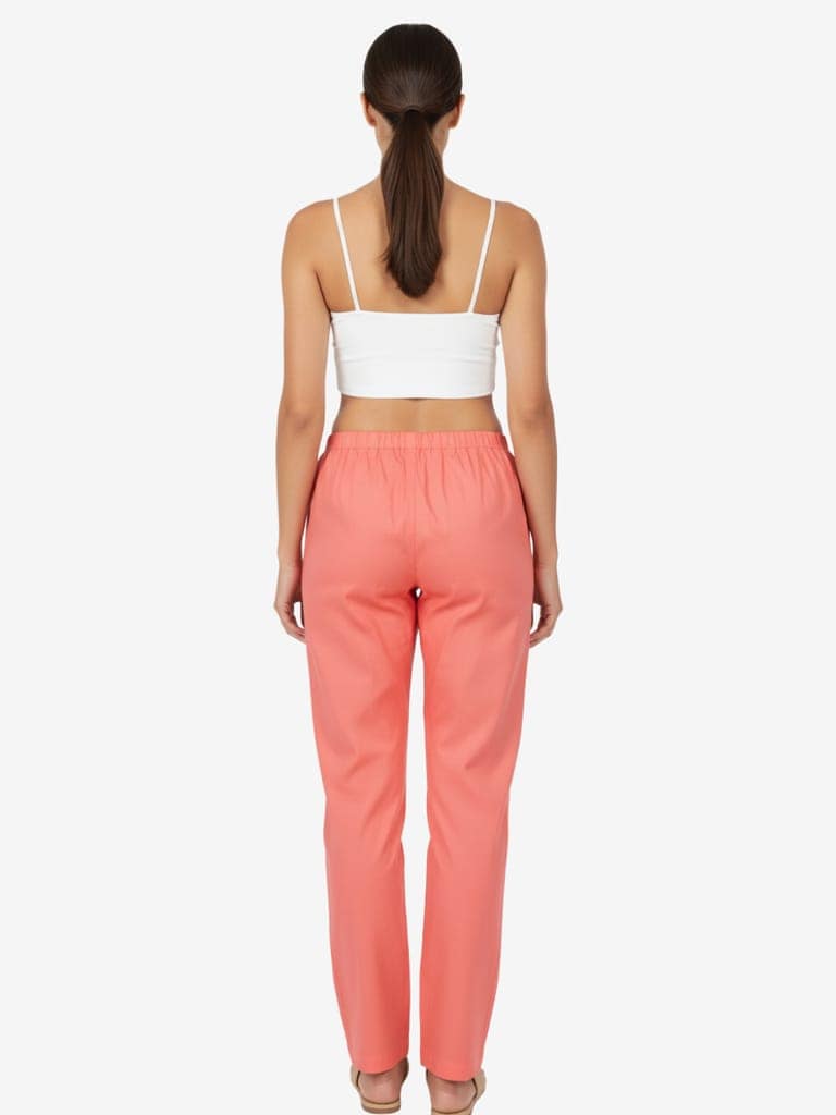 Women's Solid Cotton Trousers view 2
