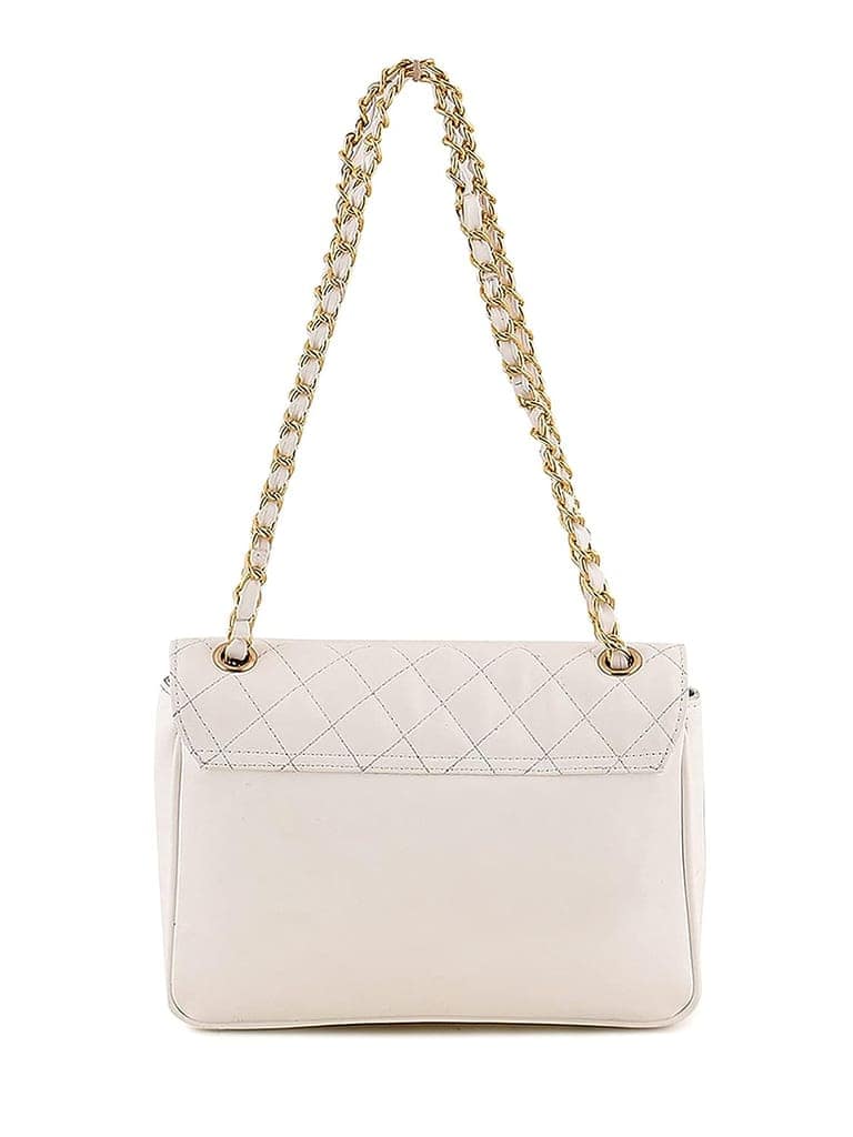 Lychee bags PU Quilted sling and white color handbags ( white) view 2