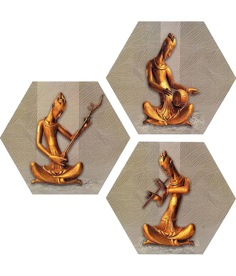 Indianara Hexagon Paintings MDF Painting Without Frame