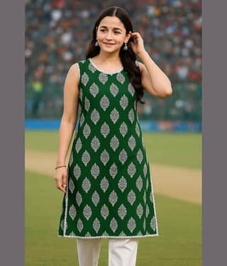anushansa Women Viscose Rayon Printed Straight Kurti ( Purple )