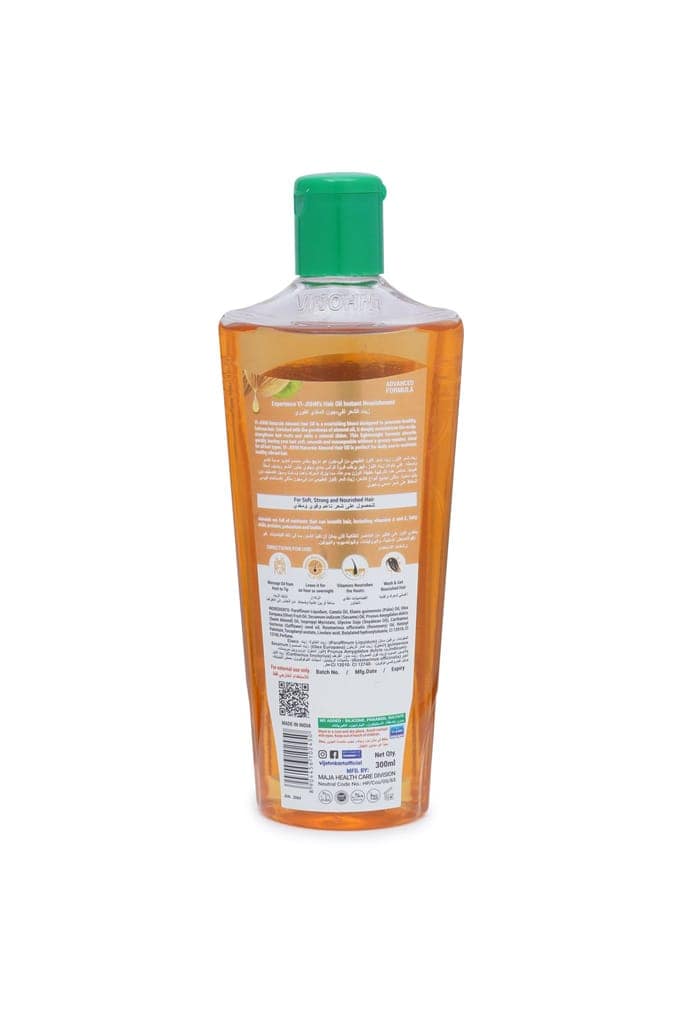 VI-JOHN NATURALE Almond Enriched Hair Oil | For Soft & Shiny Hairs With Vitamin A, E & F | Natural Hair Growth | for All Hair Types | Men and Women | 300ML view 2