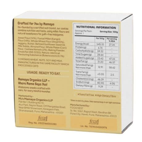 Mamaya Multigrain Cashew Cookies (Butterscotch) 125 Gms view 2