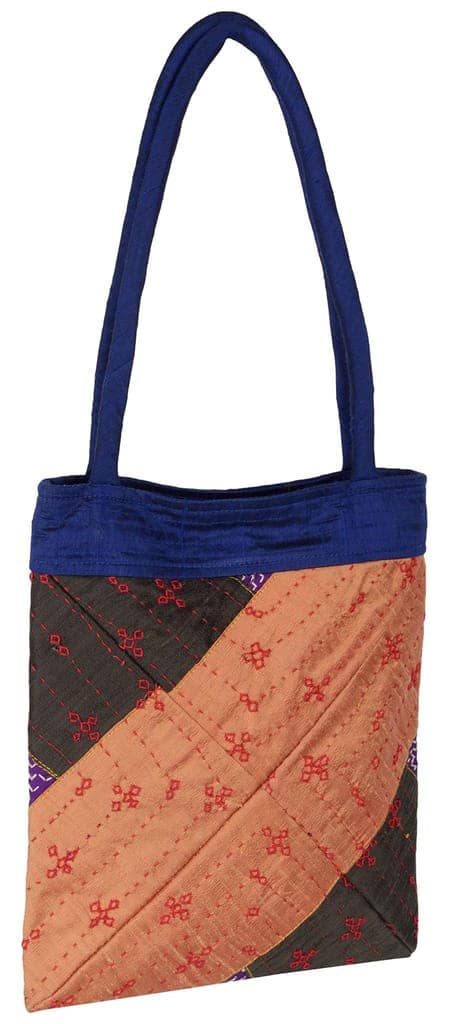 Cottage Central Industries Emporium (Govt Of India Undertaking) Handcrafted Silk Handbag for Women's (Multicolor) view 2