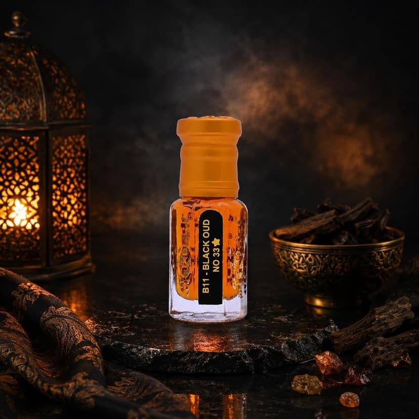 alnaqi fragrances Black Oud No 33 Attar 12ml - Premium Black Oud Perfume, Long Lasting Masculine Oudh Attar, Concentrated Arabic Fragrance Oil for Men view 2