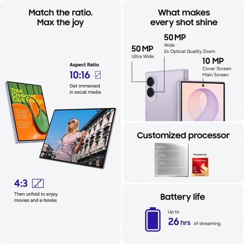 Samsung Galaxy Z Fold8 5G (Cream, 12GB RAM, 256GB Storage) view 2