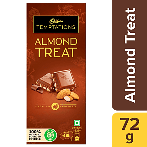 Cadbury Temptations Almond Treat Chocolate Bar, 72g