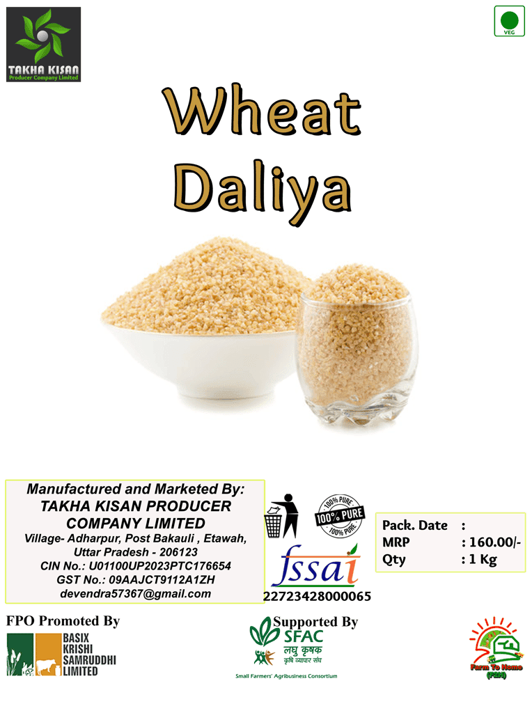 Takha Kisan Whole Wheat Dalia, 1 Kg view 2