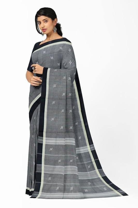 APCO Handloom - Women's Rahajmundry Pure Cotton Grey Handloom Saree (Angara Handloom Saree) 16 view 2