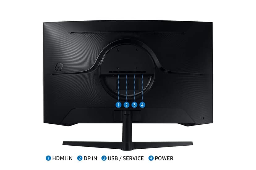 Samsung 32" (80cm) Odyssey G5 2K Curved Gaming Monitor|QHD 2560 X 1440|1000R Curved|165Hz|1ms(MPRT)|300nits|Ports-HDMI,DP,Headphone|DP Cable|HDR10|FreeSync|LS32CG550EWXXL|Black view 2