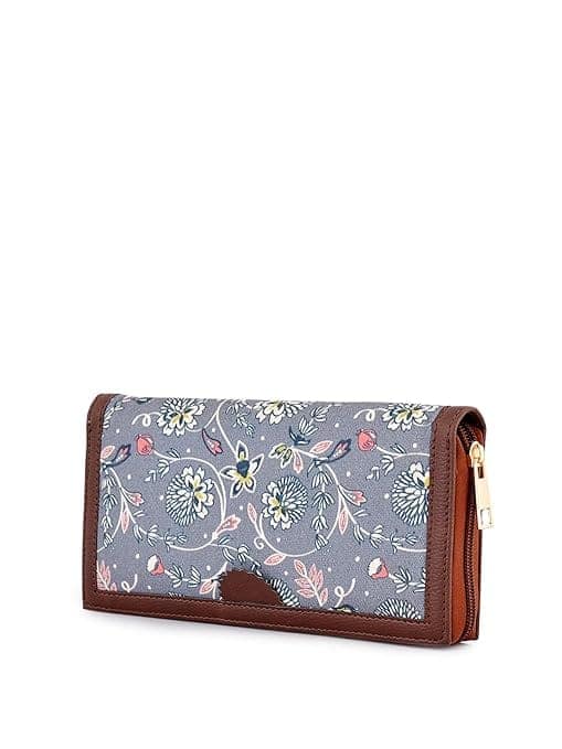 Lychee bags Women Printed Canvas Grey Wallet view 2