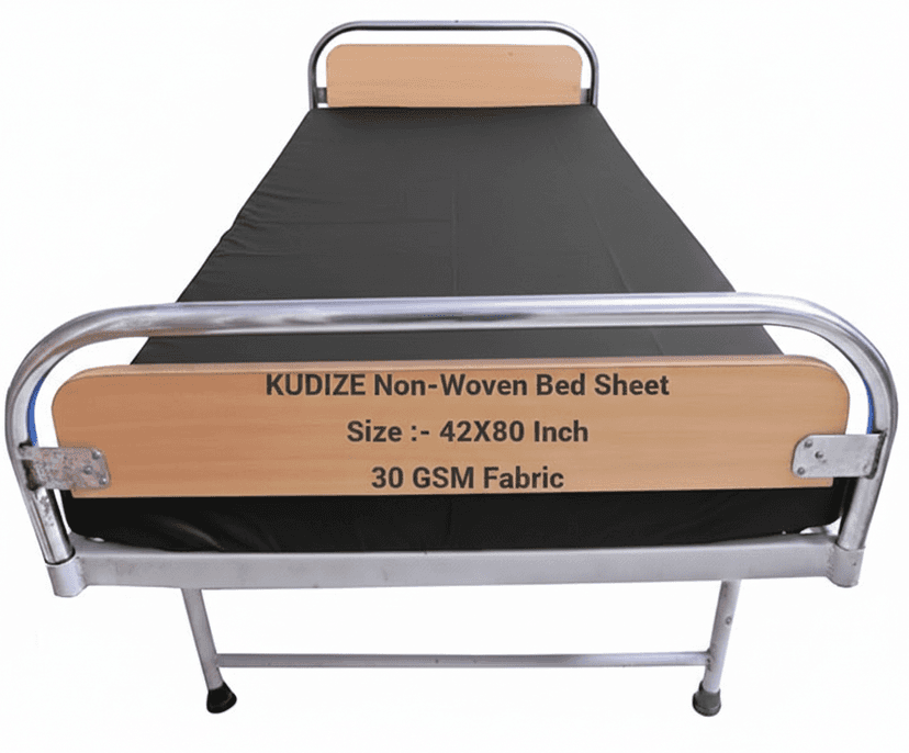 KUDIZE Disposable Non-Woven Bed Sheet (42 x 80 Inch) for Hospital, Hotel, Clinic, Spa, Travelling, Saloon, Saunas, Tattoo and Outing for Man, Woman, Elderly and Baby Care. (Black, Pack Of-10) view 2
