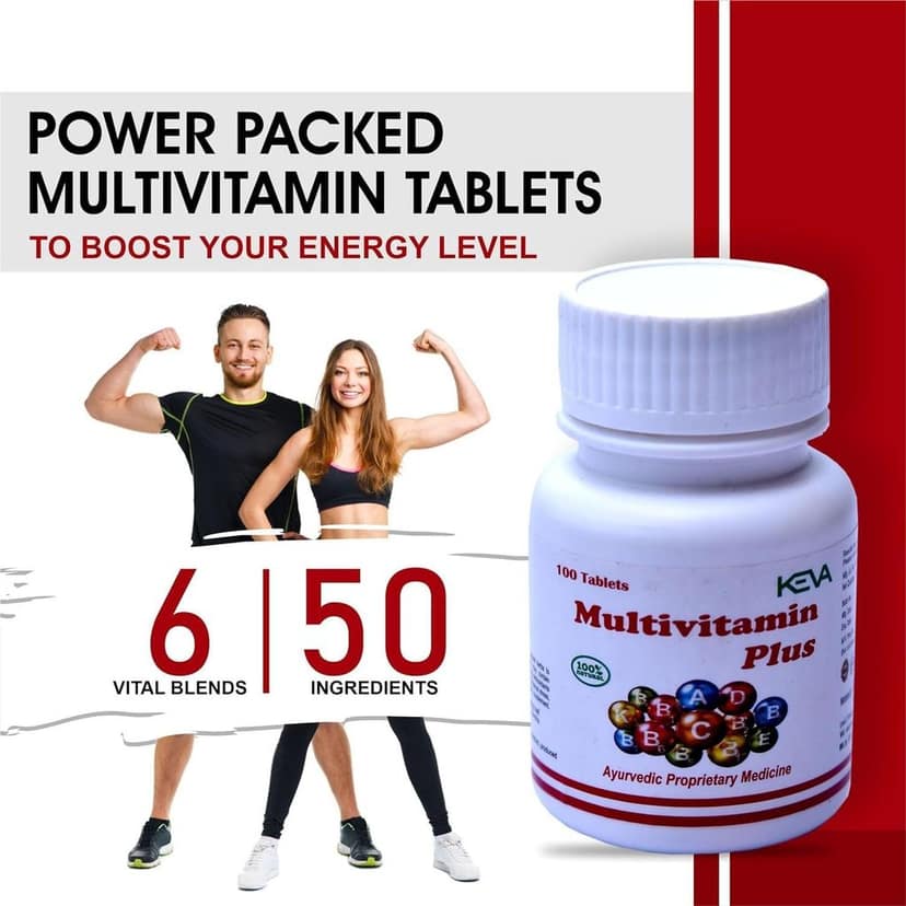 Keva M V Tablet With Multivitamins, Calcium, Zinc & Natural Ginseng 100 Tablets (Pack Of 2 (200 Tablets)) view 2