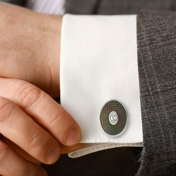 Silver Aurora Pearl (MOP) Limited Edition Cufflinks view 2
