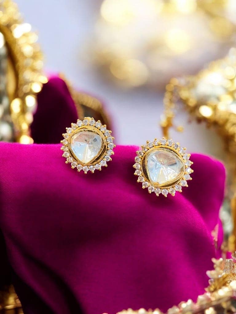 Stunning Gold and Green Kundan Pendant Set By Dia Art Jewels view 2