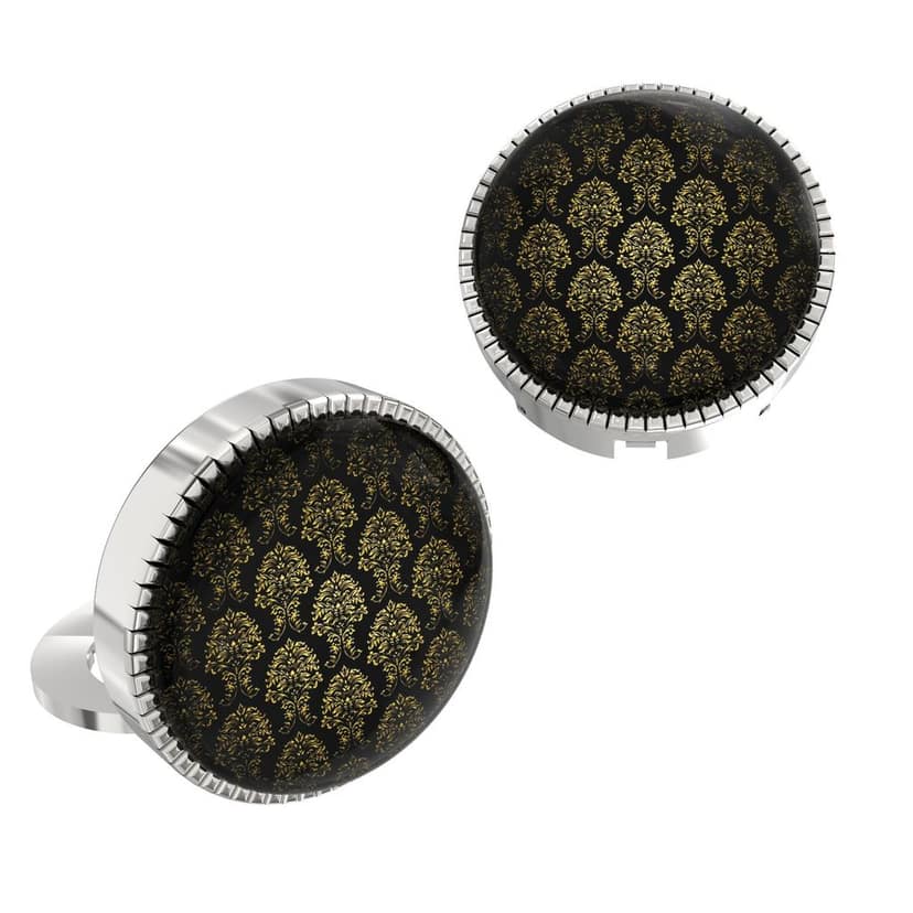 The Smart Buttons - Shirt Button Cover Cufflinks for Men - Golden Droplets Style view 2