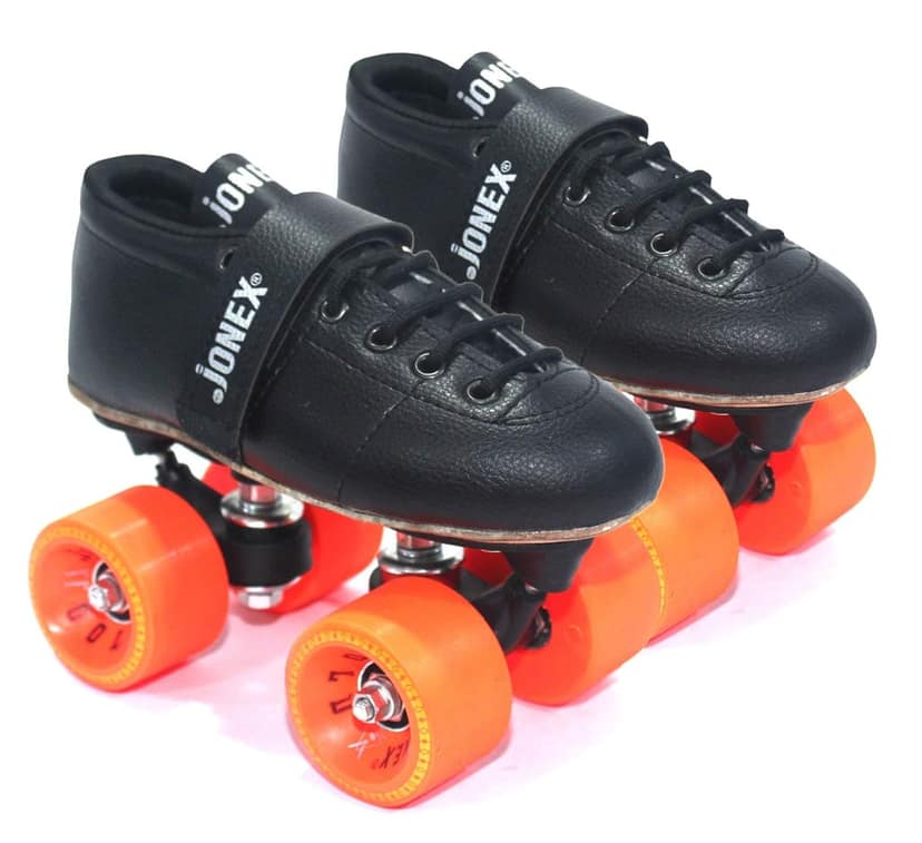 JJ Jonex Shoe Skates, Shoe Skates for Kids, Fix Body Shoe Skates (4 UK/Ind, Black- Gold)