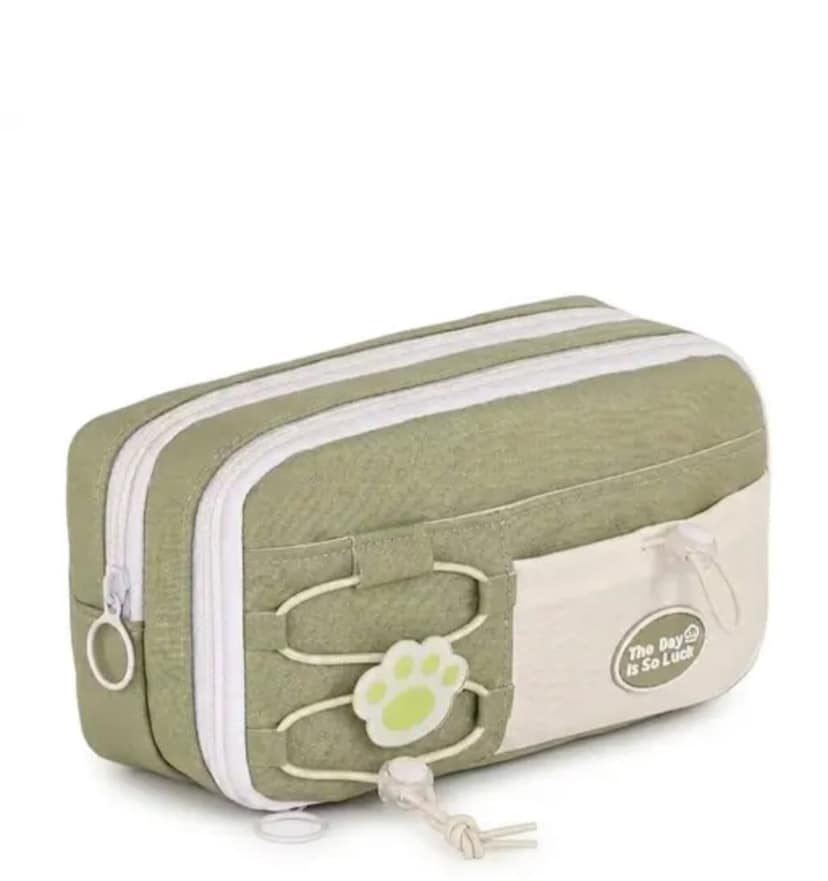 Pencil Pouch for Girls – Multiple Compartment Zipper Pouch with Drawstring Pocket view 2