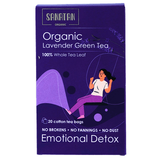 Sanatan Organic Lavender Emotional Detox Green tea- 20 sachets