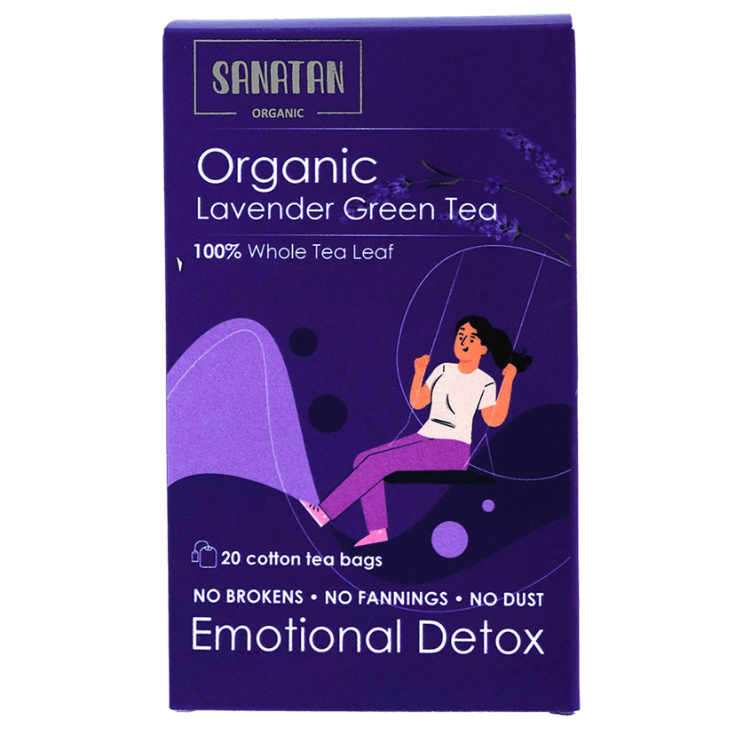 Sanatan Organic Lavender Emotional Detox Green tea- 20 sachets