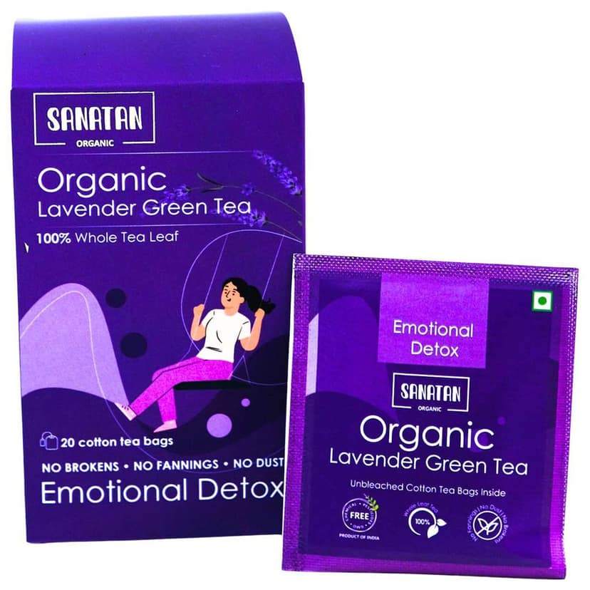 Sanatan Organic Lavender Emotional Detox Green tea- 20 sachets view 2