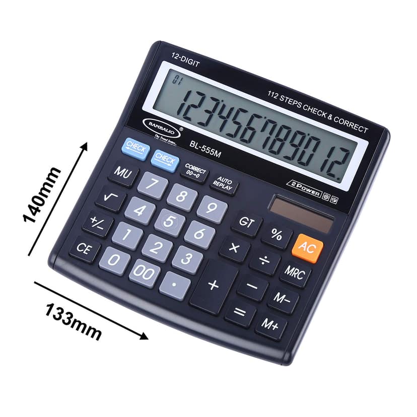Bambalio 12 Digits Black Large Display Electronic Calculator with 3 Years Warranty view 2