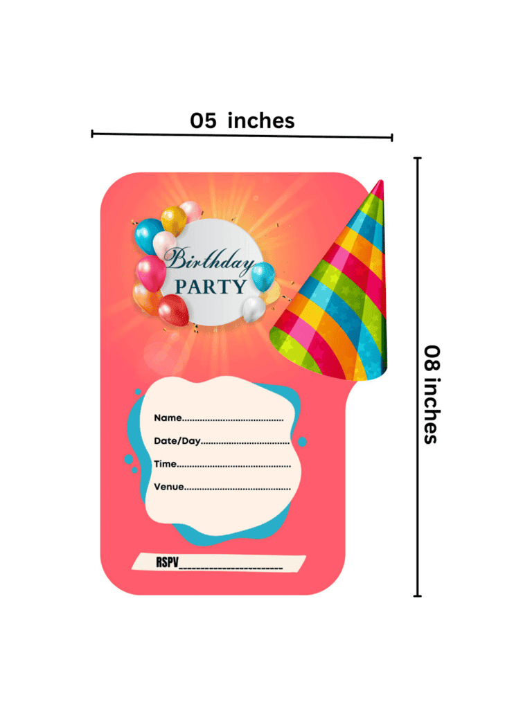 "Vibrant Birthday Celebration: Laser-Cut Invitation Cards - Pack of 25" view 2