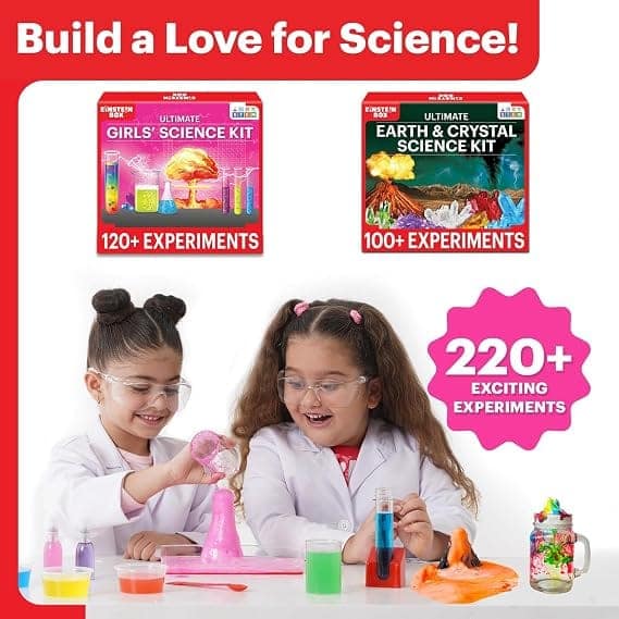 Einstein Box Science Experiment Kit Gift Set for Girls Aged 8-12 | 2 in 1: STEM Experiments & Crystal Growing Activities, Science Kit for Girls view 2
