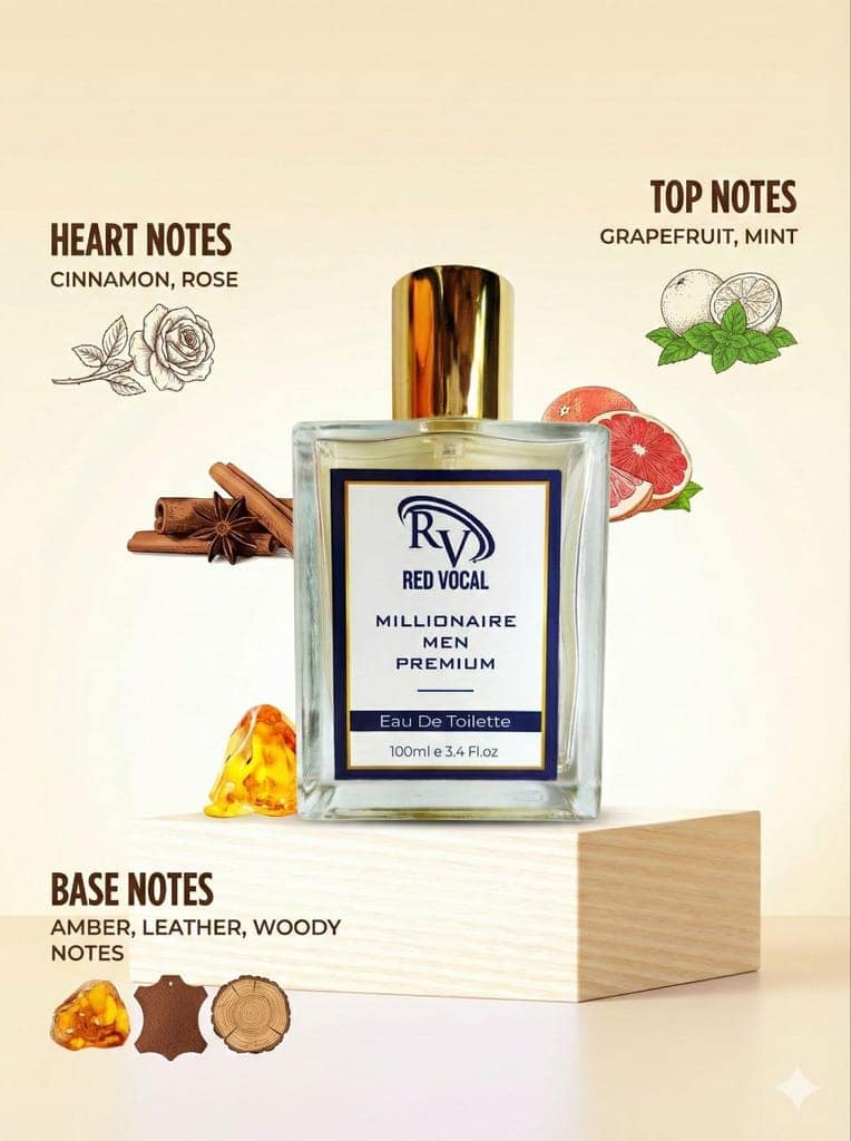 Red Vocal Millionaire Men & Floral Romance Women Premium Perfume Set – 2×100ml | Long-Lasting Masculine & Feminine Fragrance view 2