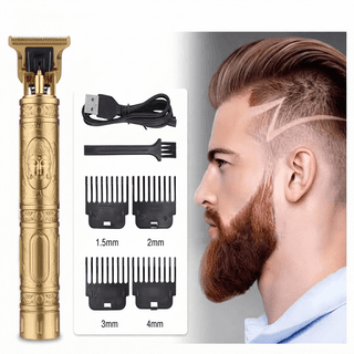 T9 Professional Hair Trimmer Gold Dragon Design USB Rechargeable